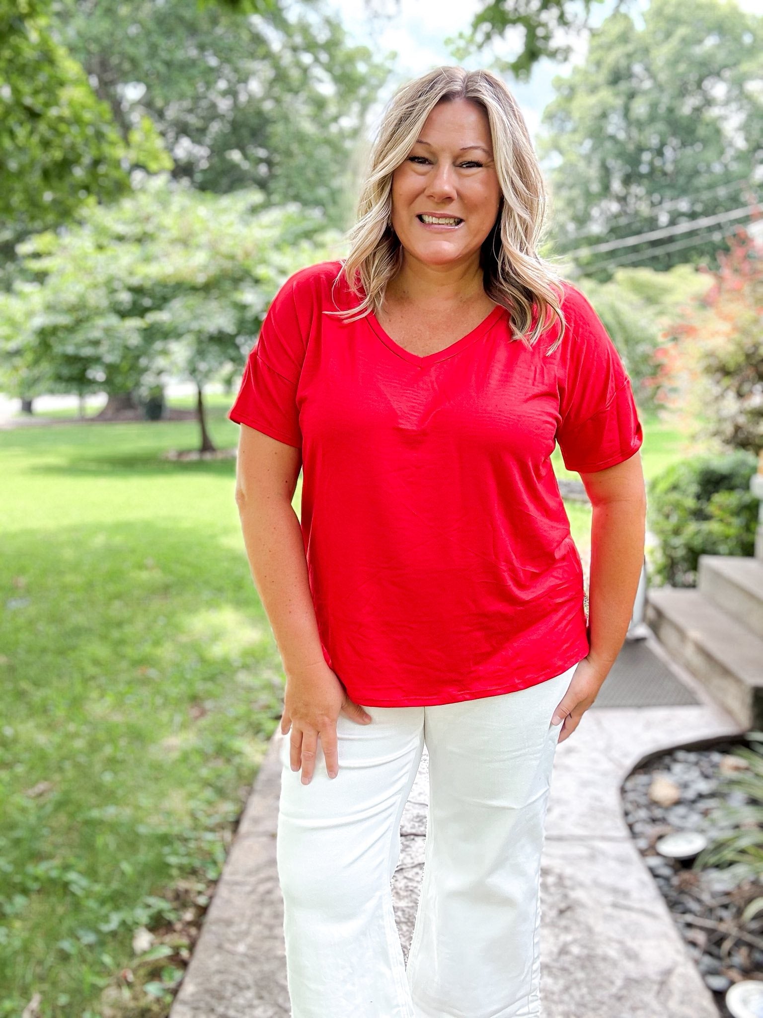 LuLaRoe Lisa - Solid Red Crimson 