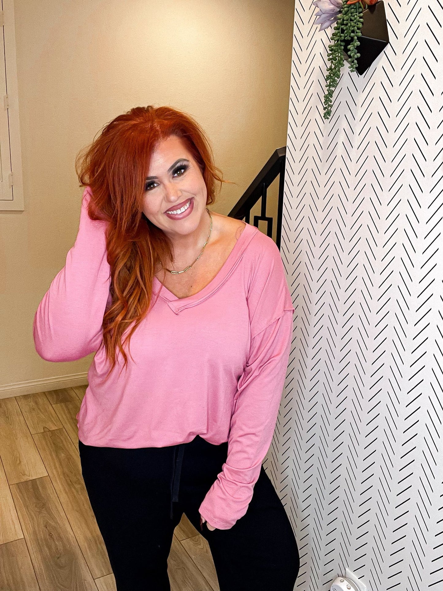 LuLaRoe LuLaRoe Vicki Top - Solid Dusty Rose Pink 