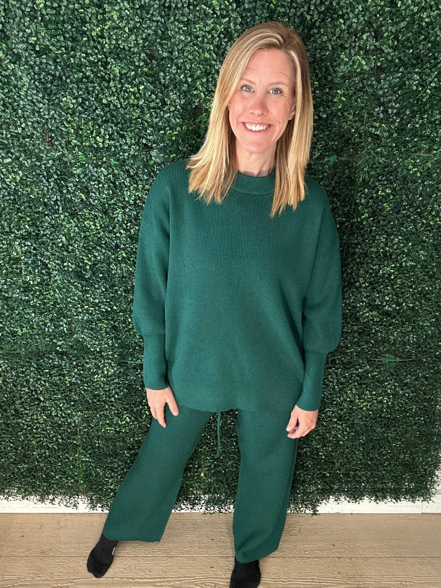LuLaRoe Cozy Chris Top - Solid Deep Forest Green