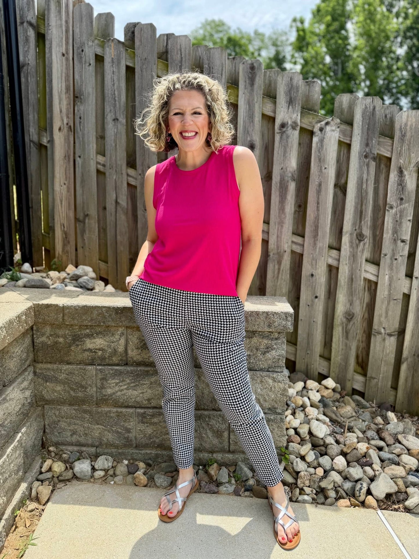 LuLaRoe Cocoa Sleeveless Top - Solid Vibrant Fuchsia