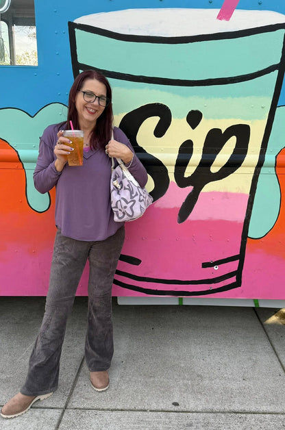 LuLaRoe LuLaRoe Vicki Top - Solid Soft Grape 