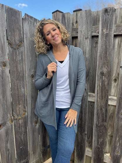 LuLaRoe Cozy Mackenzie Cardigan - Solid Graphite Gray