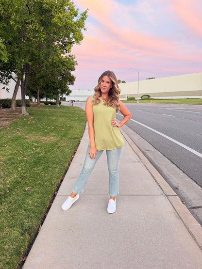 LuLaRoe Cocoa Sleeveless Top - Solid Soft Sage