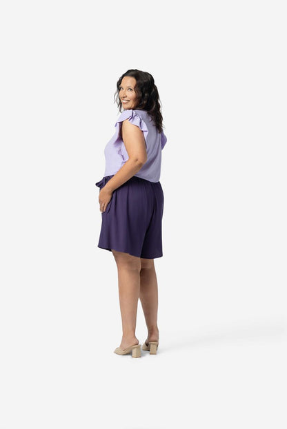 LuLaRoe LeeAnn Ruffle Sleeve Top - Solid Lavender Mist