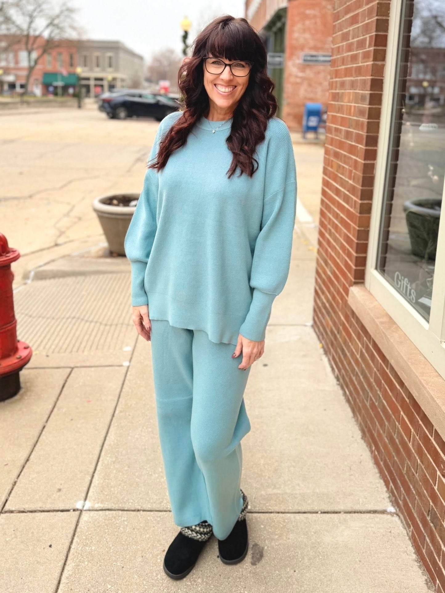 LuLaRoe Cozy Chris Top - Solid Soft Winter Mist