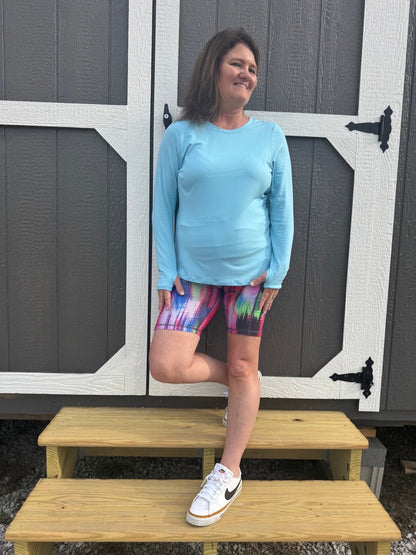 LuLaRoe LuLaRoe Rise Limitless Top - Solid Soft Coastal Blue 