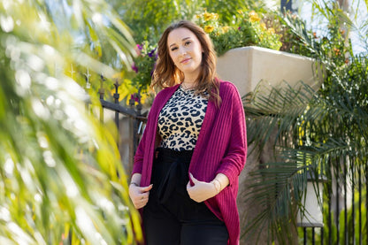 LuLaRoe LuLaRoe Tracy Cocoon Cardigan - Solid Berry Magenta 