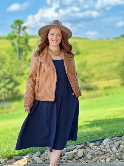 LuLaRoe Madeline Midi Tank Dress - Solid Navy