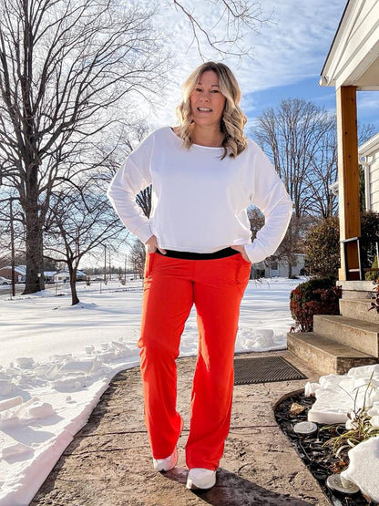 LuLaRoe RISE Passionate Yoga Pant 2.0 - Solid Grenadine Red 