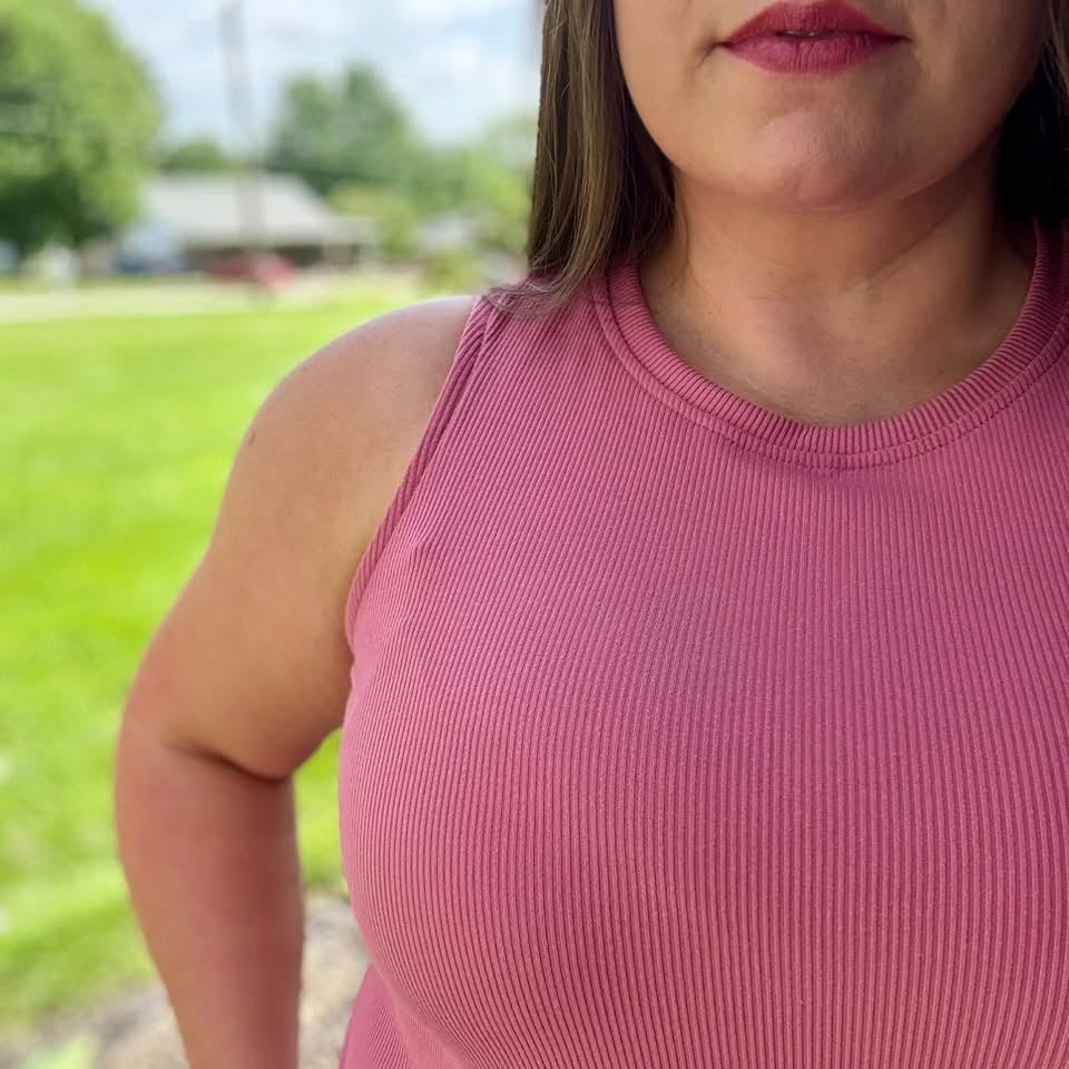LuLaRoe Charlotte Dress - Solid Bubblegum Pink Sleeveless A-Line Dress with Pockets