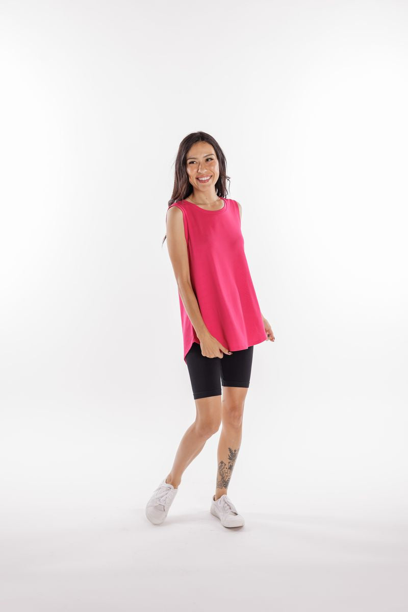 LuLaRoe Cocoa Sleeveless Top - Solid Vibrant Fuchsia