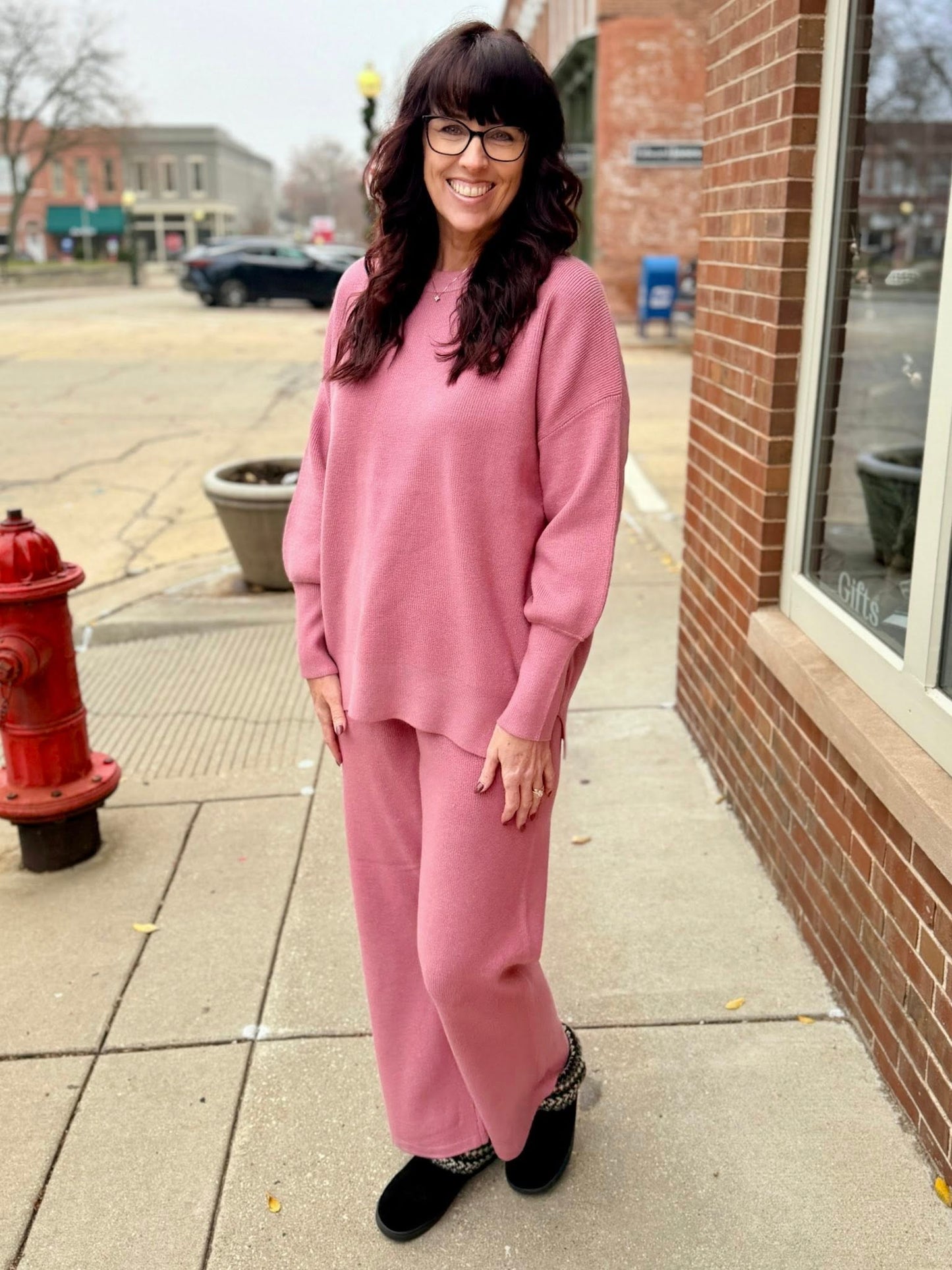 LuLaRoe Cozy Carma Bottom - Solid Rosy Blush Knit