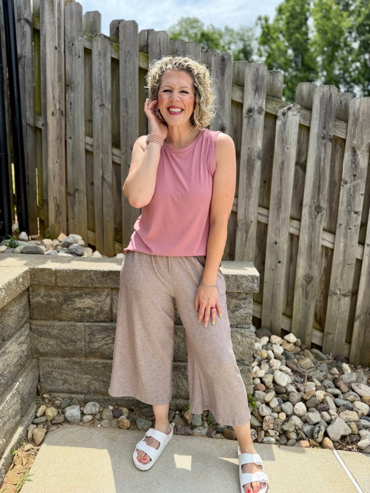 LuLaRoe Cocoa Sleeveless Top - Solid Blush Rose