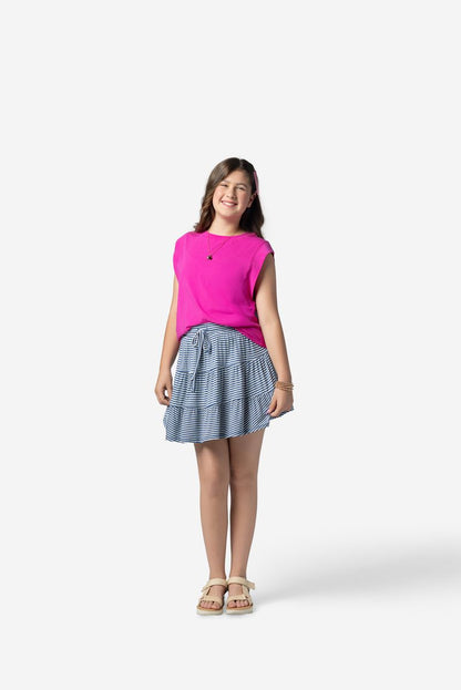 LuLaRoe Suzanne Cap Sleeve Top - Solid Fuchsia Pink