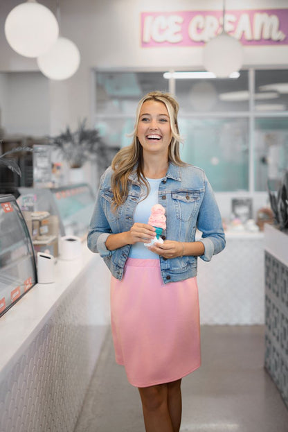 LuLaRoe Samantha Skirt - Solid Bubblegum Pink
