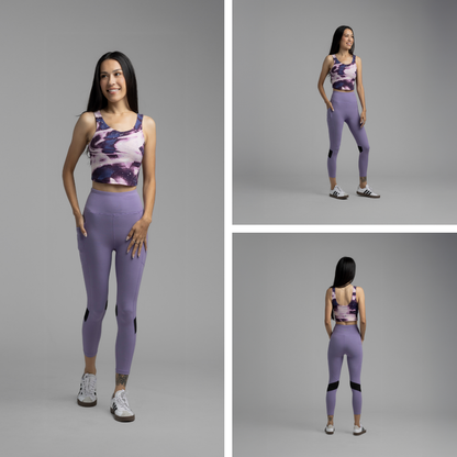 LuLaRoe LuLaRoe RISE Fearless Crop Legging - Solid Lavender Haze 