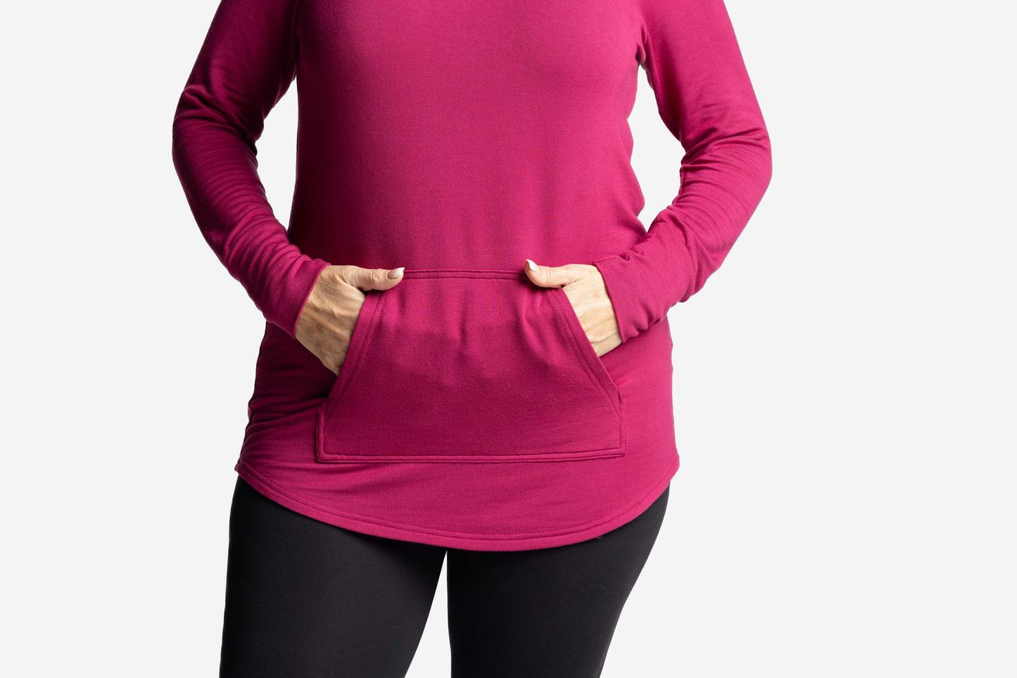 LuLaRoe LuLaRoe Amber Hoodie - Solid Bright Raspberry Rose 