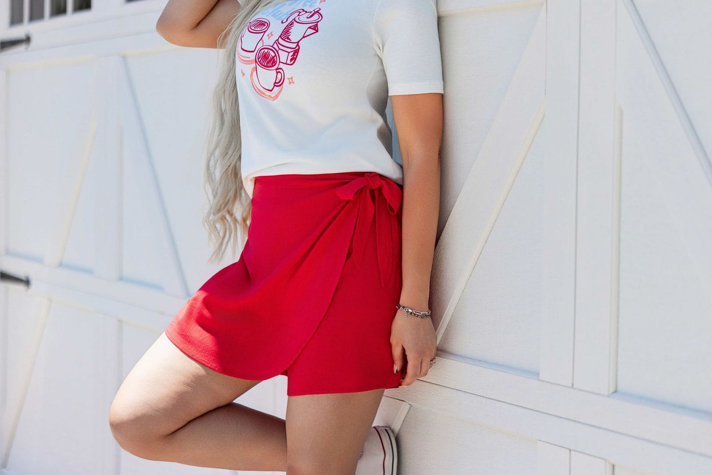 LuLaRoe Rose Wrap Skort - Solid True Red