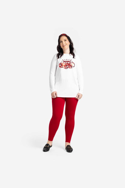 LuLaRoe Holiday Leggings - Solid Merry Red