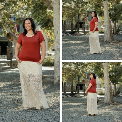 LuLaRoe Lani Scoop Neck Top - Solid Crimson Red