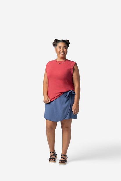 LuLaRoe Suzanne Cap Sleeve Top - Solid Garnet Red