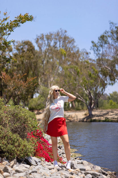 LuLaRoe Rose Wrap Skort - Solid True Red