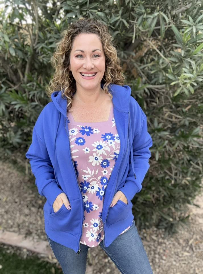 LuLaRoe LuLaRoe Essential Zip Hoodie - Solid Royal Blue 