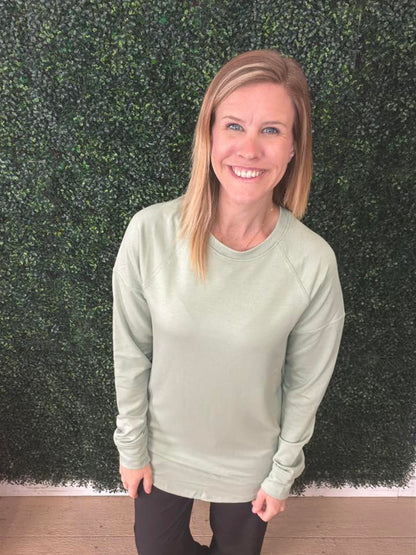LuLaRoe LuLaRoe Erin Raglan Top - Solid Soft Sage 