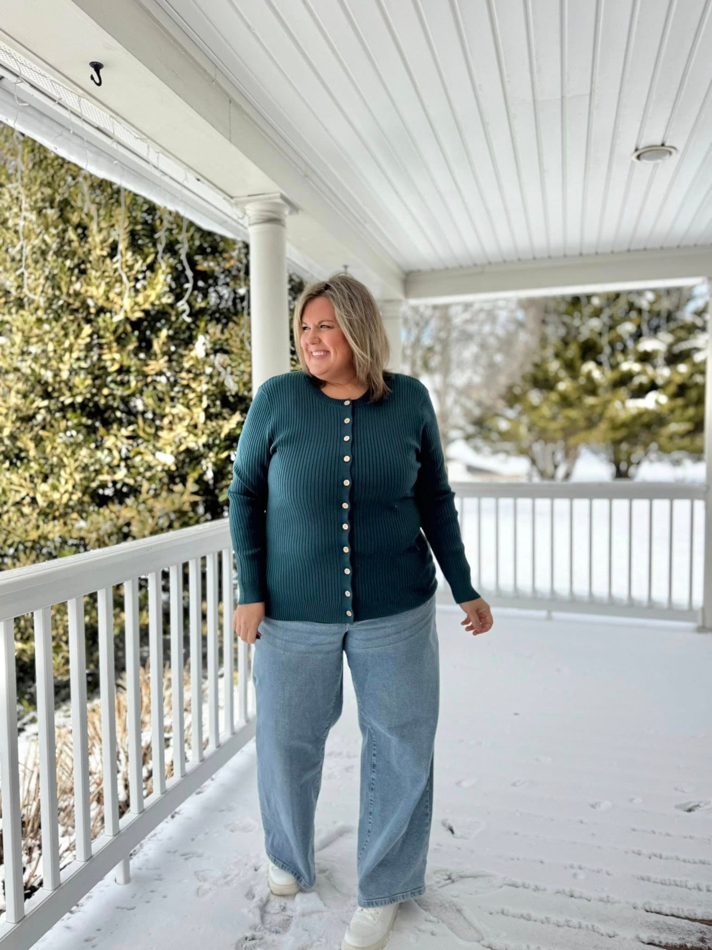 LuLaRoe LuLaRoe Becky Cardigan - Solid Evergreen Teal 