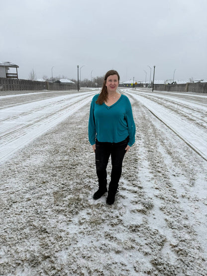 LuLaRoe LuLaRoe Vicki Top - Solid Deep Teal 