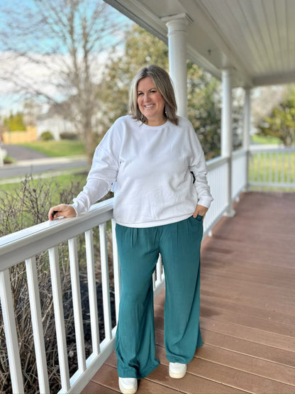 LuLaRoe LuLaRoe Pamela Trouser - Solid Coastal Teal Breeze 
