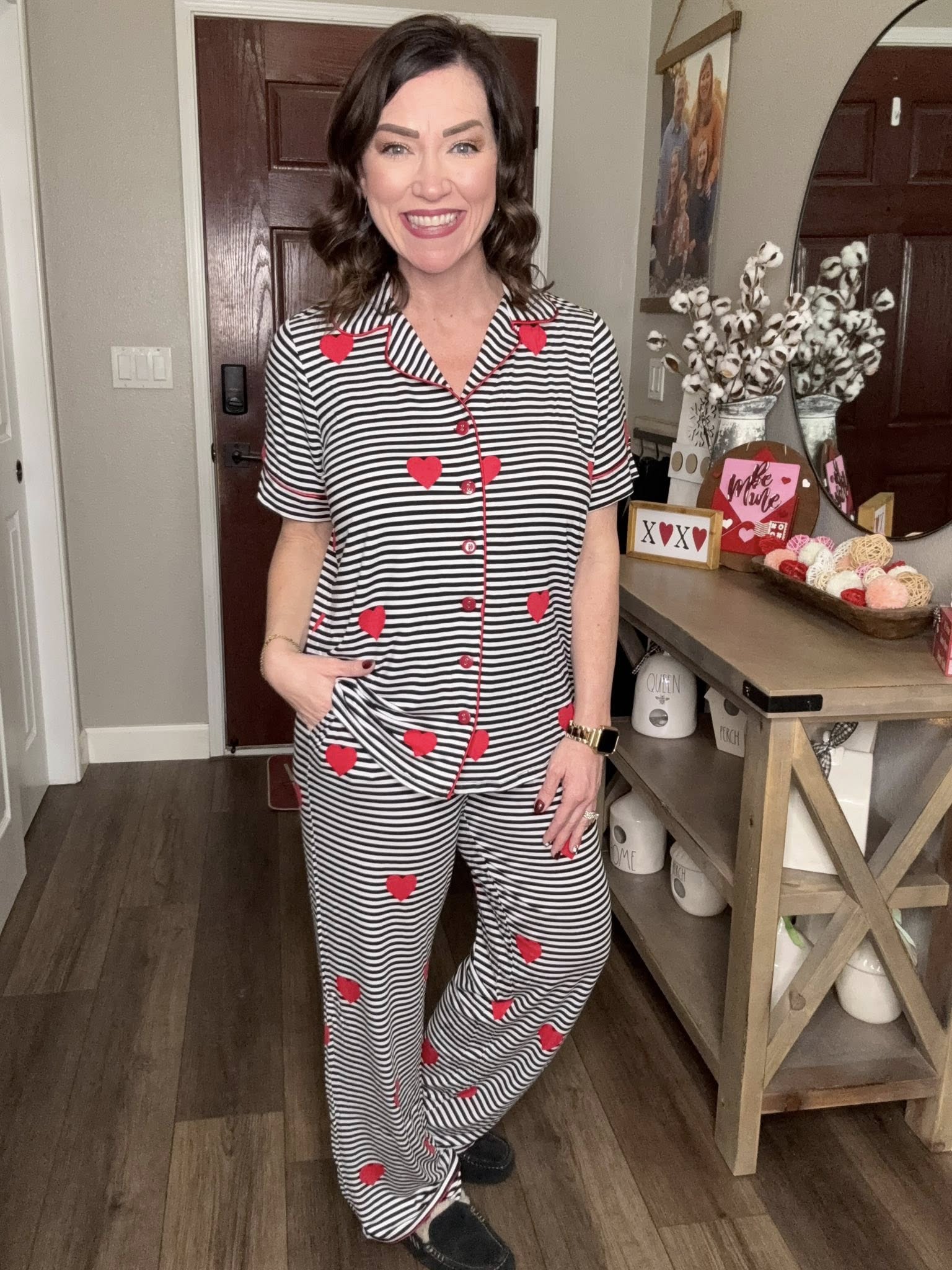 LuLaRoe LuLaRoe Valentine Serene Set - Monochrome Heartbeat 