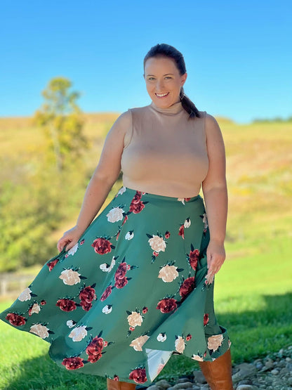 LuLaRoe Ramona Mock Neck Tank – Solid Taupe outfit and fit photo