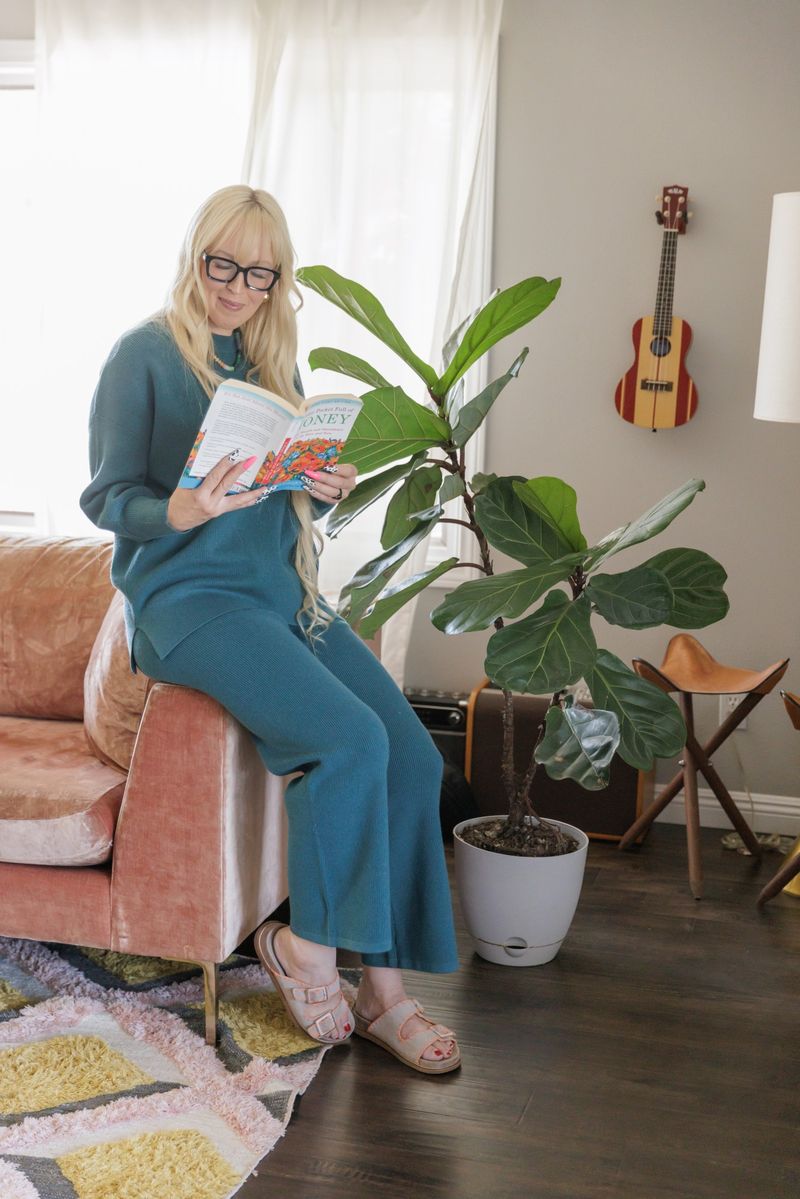 LuLaRoe Cozy Chris Top in Solid Deep Teal - view 3