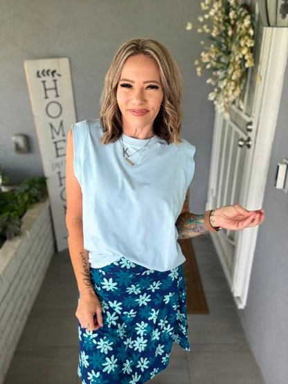 LuLaRoe Eileen Skort - Navy & Teal Daisy Floral