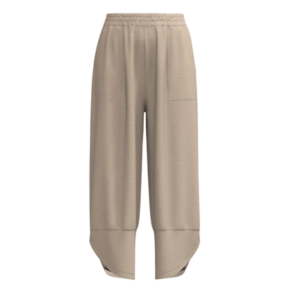 LuLaRoe Wendy Easy Barrel Pull-On Pant in Solid Oatmeal Beige, alternate product view