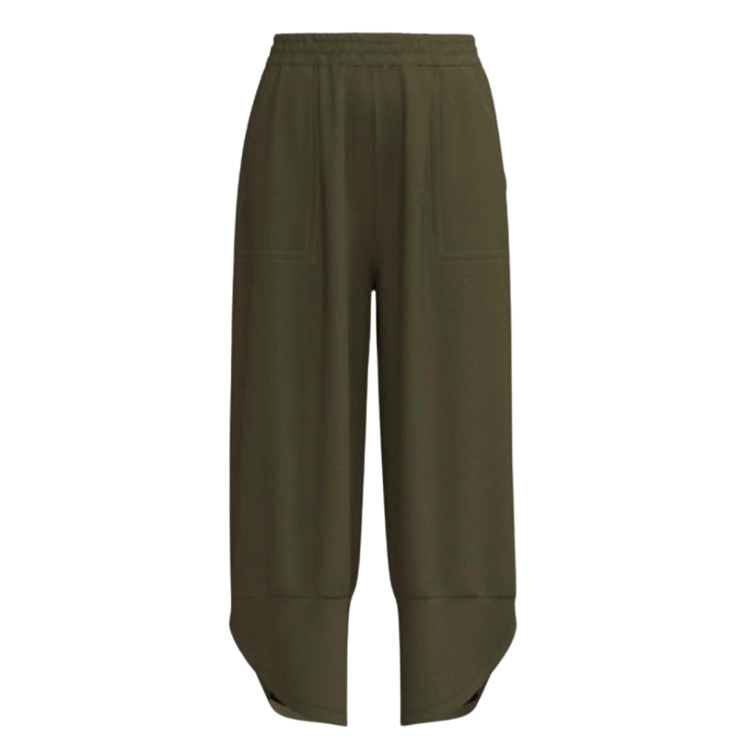 LuLaRoe Wendy Easy Barrel Pull-On Pant in Solid Olive Green, alternate product view