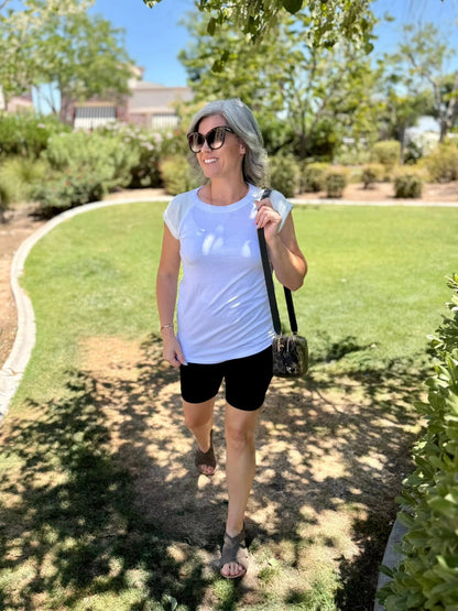 LuLaRoe Ashley Raglan T - Soft White