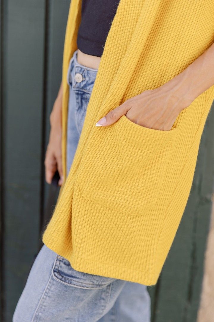 LuLaRoe Jimae Sweater Cardigan - Solid Golden Yellow