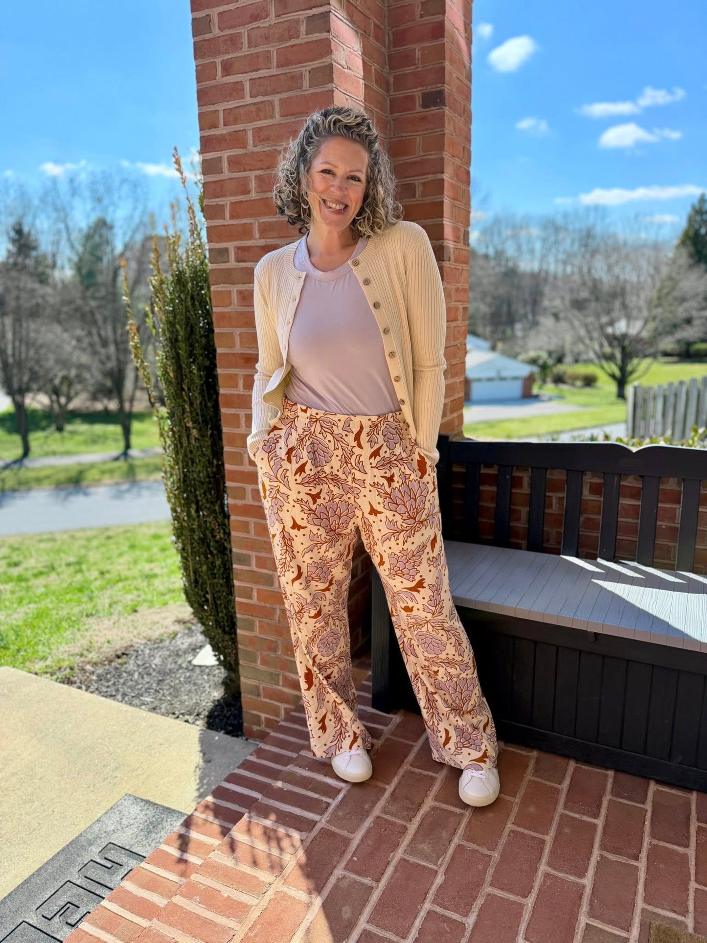 LuLaRoe LuLaRoe Pamela Trouser - Golden Meadow Sketch 